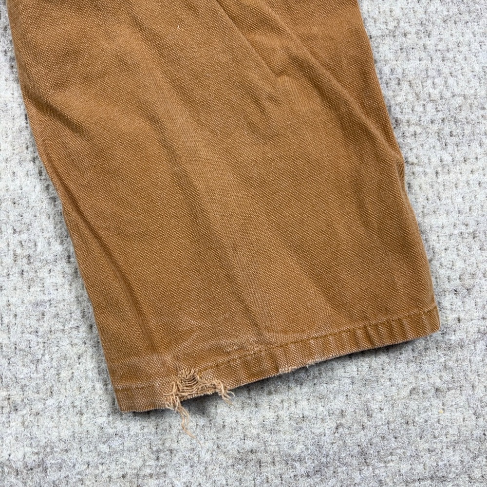 Carhartt Youth Bibs Overalls size 6 Brown Reinforced Double Knee Duck Canvas - Picture 13 of 14